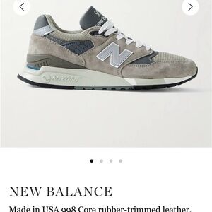 New Balance Men's Gray and White Sneakers